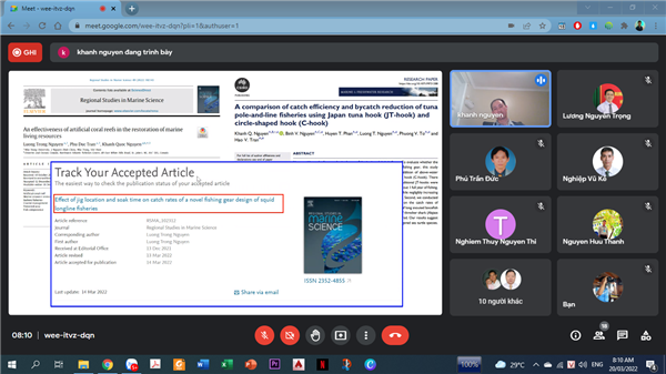 Hội thảo Khoa học cấp Viện: "Ảnh hưởng biến đổi khí hậu đến nghề cá".
