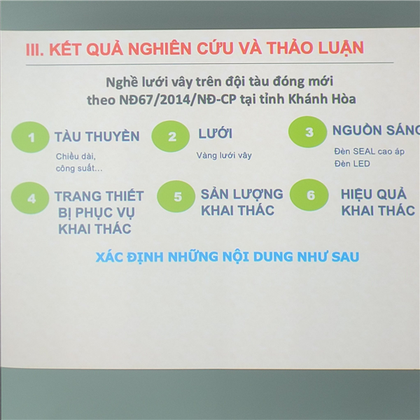 Hội thảo Khoa học cấp Viện: "Giải pháp nâng cao hiệu quả nghề lưới vây xa bờ tại Khánh Hoà"