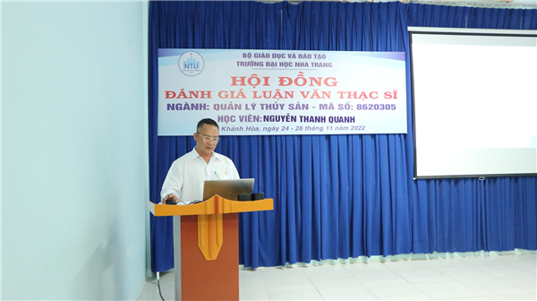 Hội đồng đánh giá Luận văn Thạc sĩ ngành Quản lý thủy sản