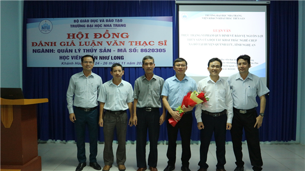 Hội đồng đánh giá Luận văn Thạc sĩ ngành Quản lý thủy sản